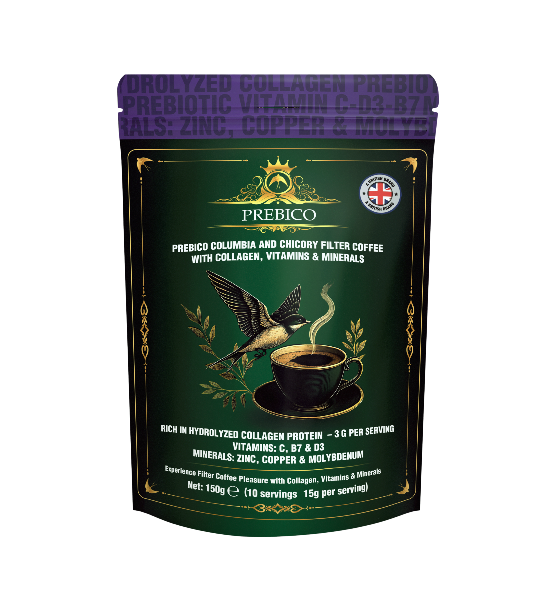 Prebiyotik, Kolajen, Multivitamin, Multimineral ve Hindiba İçeren Columbia Filtre Kahve