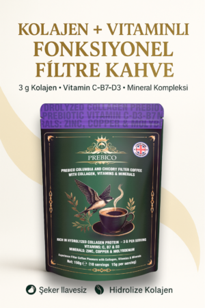 Alternative view of Prebiyotik, Kolajen, Multivitamin, Multimineral ve Hindiba İçeren Columbia Filtre Kahve